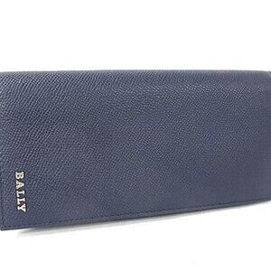 BALLY Bally Long Wallet 6304910 Navy Leather Men's Bi-fold